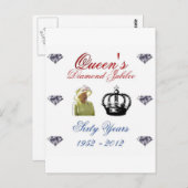 Queens Diamond Jubilee 1952-2012 60 jaar Briefkaart (Voorkant / Achterkant)