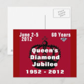 Queens Diamond Jubilee 1952-2012 Briefkaart (Voorkant / Achterkant)