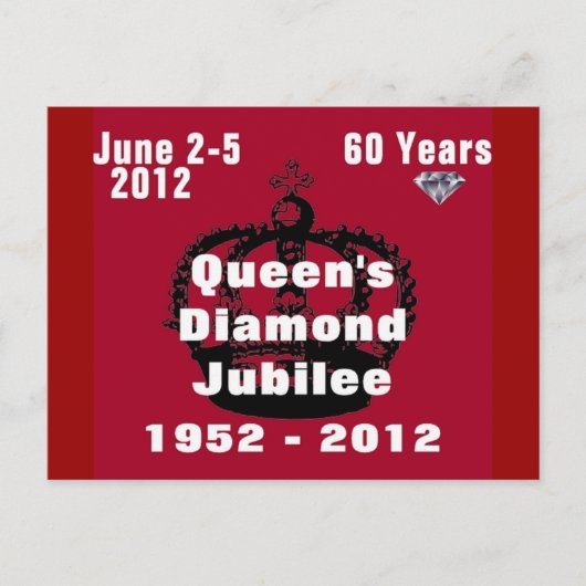 Queens Diamond Jubilee 1952-2012 Briefkaart (Voorkant)