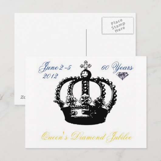 Queens Diamond Jubilee 2012 Briefkaart (Voorkant / Achterkant)