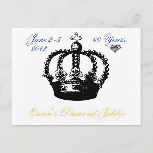 Queens Diamond Jubilee 2012 Briefkaart (Voorkant)