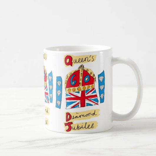 Queen's Diamond Jubilee Emblem Koffiemok (Rechts)