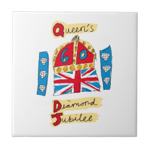 Queen's Diamond Jubilee Emblem Tegeltje