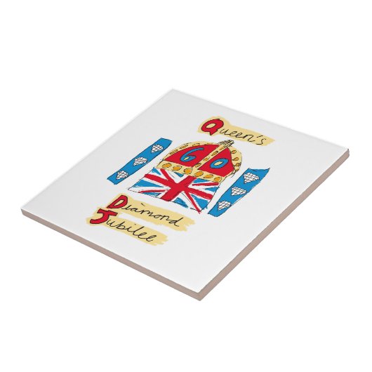 Queen's Diamond Jubilee Emblem Tegeltje (Zijkant)