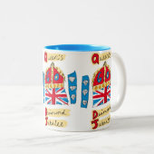 Queen's Diamond Jubilee Emblem Tweekleurige Koffiemok (Voorkant rechts)