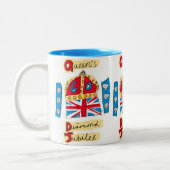 Queen's Diamond Jubilee Emblem Tweekleurige Koffiemok (Links)