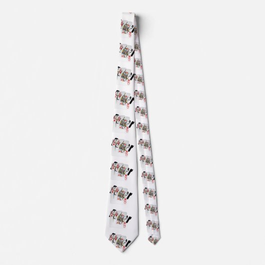 Queens Dimensional Poker Logo, Unisex Silky Stropd Stropdas (Voorkant)