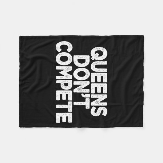 Queens Don't Compete  Fleece Deken (Voorkant (Horizontaal))