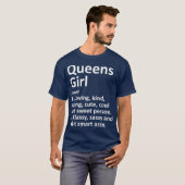 QUEENS GIRL NY NEW YORK Funny City Home Roots T-shirt (Voorkant volledig)