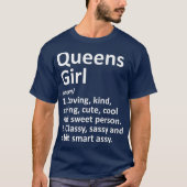 QUEENS GIRL NY NEW YORK Funny City Home Roots T-shirt (Voorkant)
