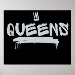 Queens graffiti-label poster