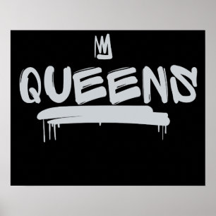Queens graffiti-label poster
