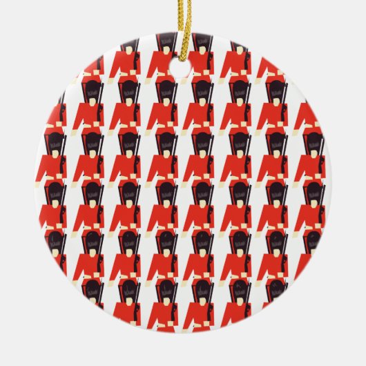 Queens Guard Soldaten Pattern Keramisch Ornament (Voorkant)
