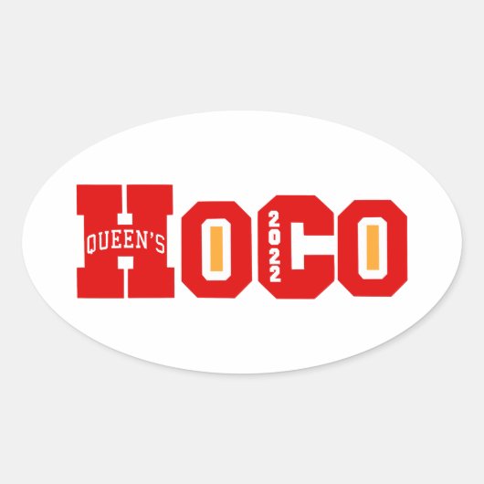 Queens Hoco 2022 merch Ovale Sticker (Voorkant)