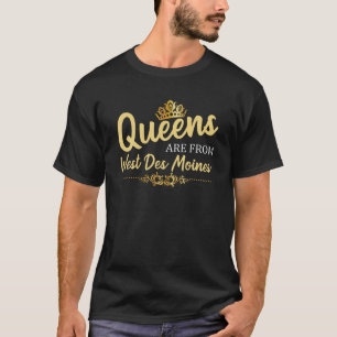 Queens is afkomstig van het WEST DES MOINES IA IOW T-shirt
