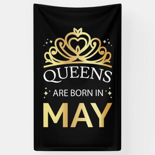 Queens is geboren in mei I Spandoek (Verticaal)