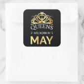 Queens is geboren in mei I Vierkante Sticker (Tas)