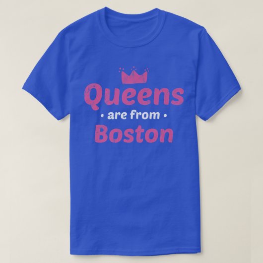 Queens komt uit Boston Massachusetts Hometown Ma H T-shirt (Design voorkant)