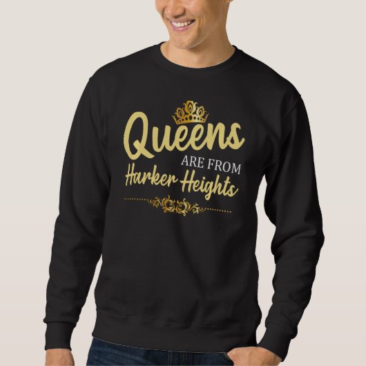 Queens komt van Harker Heights Tx Texas Funny Root Trui (Voorkant)