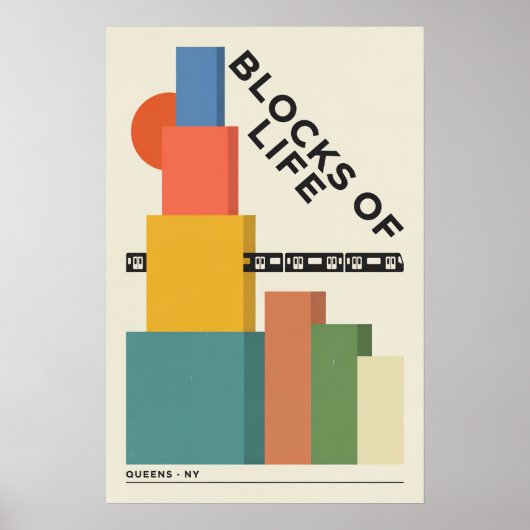 Queens Modernistische Stadsposter Poster (Voorkant)