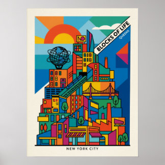Queens Modernistische Stadsposter Poster