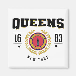 Queens New York 1683 zwart Magneet