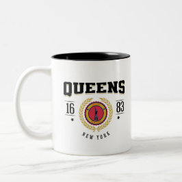 Queens New York 1683 zwart Tweekleurige Koffiemok