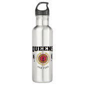 Queens New York 1683 zwart Waterfles (Voorkant)