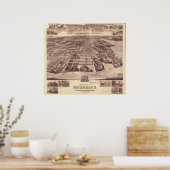 Queens New York 1915 Antiek Panorama Poster (Keuken)