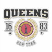 Queens New York Black Sticker (Voorkant)