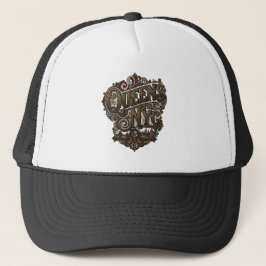 Queens New York City Weelderige Typografie Brug On Trucker Pet