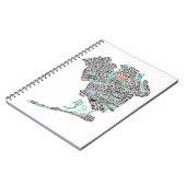 Queens New York City Word Art Map Notitieboek (Linkerzijde)