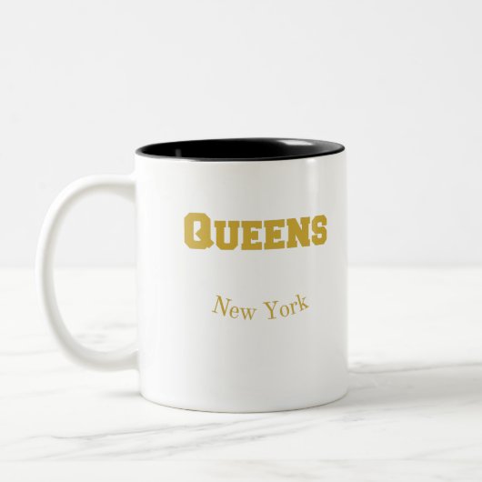 Queens New York Gold Coffee Mok (Links)