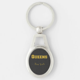 Queens New York Gold Sleutelhanger