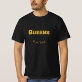 Queens New York Gold T-Shirt (Voorkant)