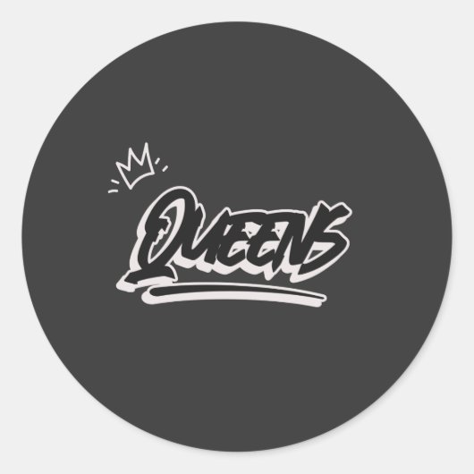 Queens New York Graffiti Style Ronde Sticker (Voorkant)