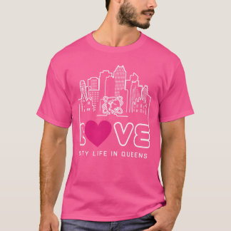 Queens New York Houdt van Stad Leven familie T-shirt