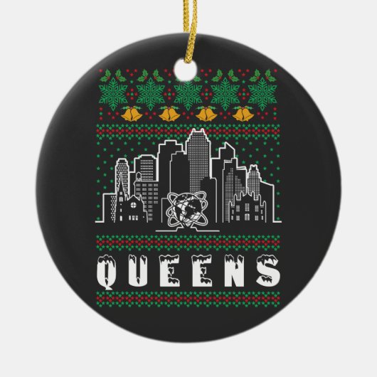 Queens New York Lelijke Kerstmis Keramisch Ornament (Voorkant)