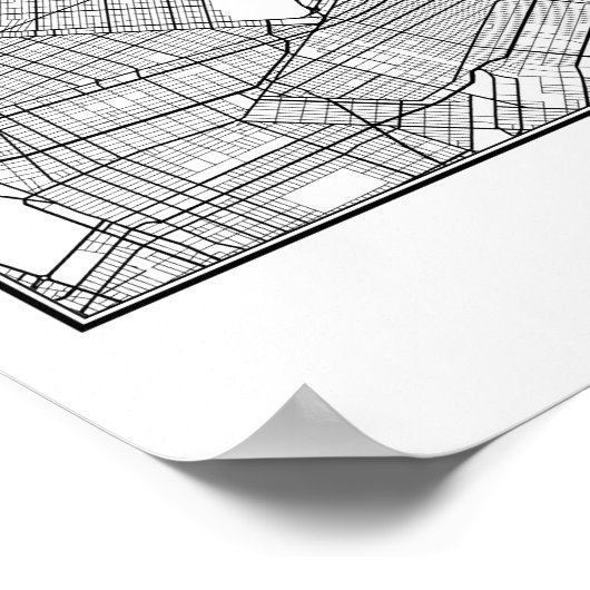 Queens New York Street Map Poster (Hoek)