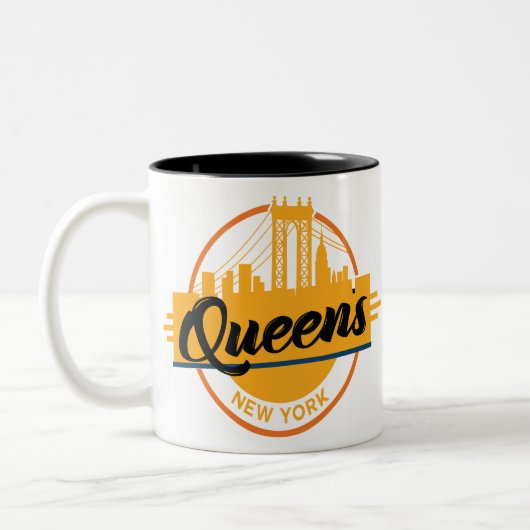 Queens New York Tweekleurige Koffiemok (Links)