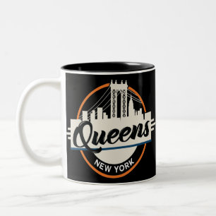 Queens New York Tweekleurige Koffiemok