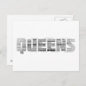 Queens New York Typografie Briefkaart (Voorkant / Achterkant)