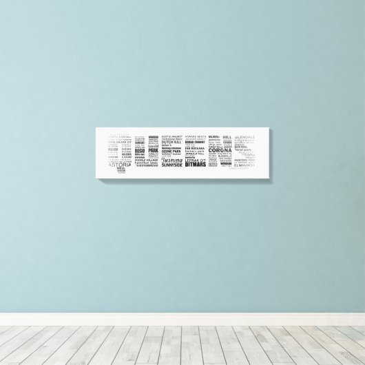 Queens New York Typografie Canvas (Insitu (Houten vloer))