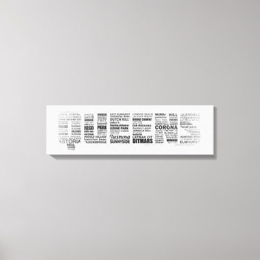 Queens New York Typografie Canvas (Voorkant)