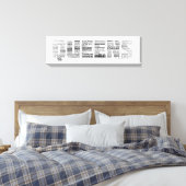 Queens New York Typografie Canvas Afdruk (Insitu (Slaapkamer))