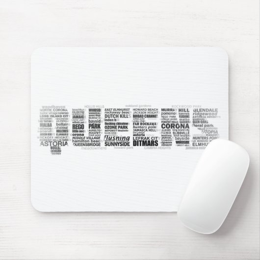 Queens New York Typografie Mousepad Muismat (Met muis)
