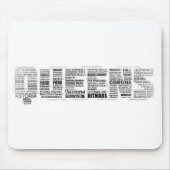 Queens New York Typografie Mousepad Muismat (Voorkant)