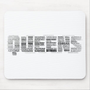 Queens New York Typografie Mousepad Muismat