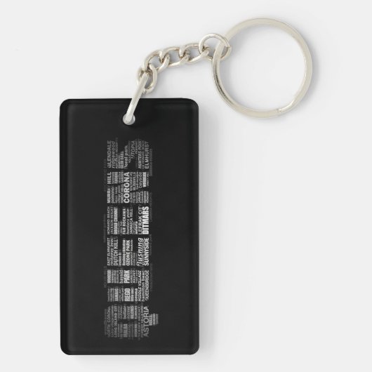 Queens New York Typography Keyring Sleutelhanger (achterkant)
