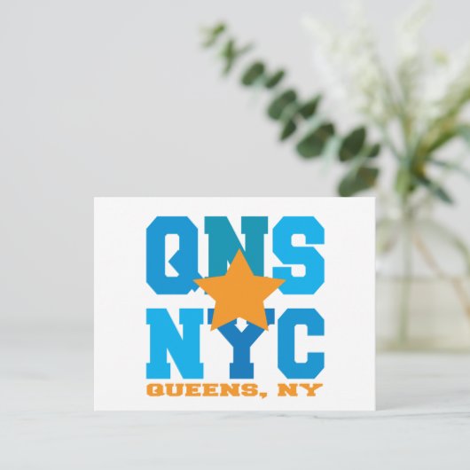 Queens, NY Blue Briefkaart (Staand voorkant)